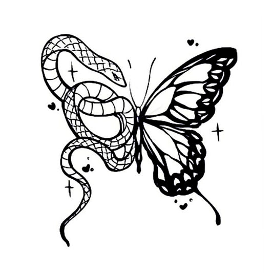A Dangerous Pair | Butterfly & Snake